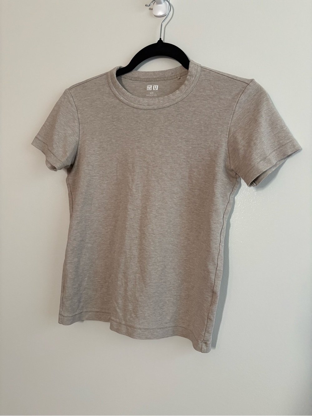 Uniqlo U Cotton Crewneck Short Sleeve T-Shirt Oatmeal Beige Neutral Size XS